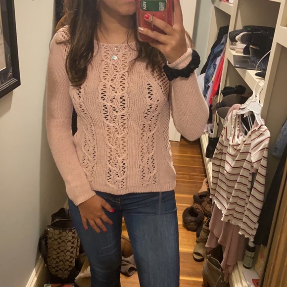 between me & you Sweaters - Between me & you pink cable knit sweater